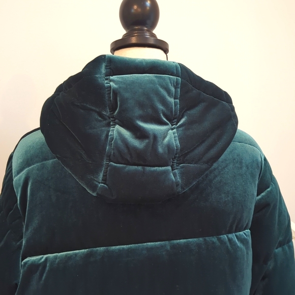 NWOT Gap Plush Velvet Evergreen Quilted Puffer Jacket - Size S - Picture 10 of 16